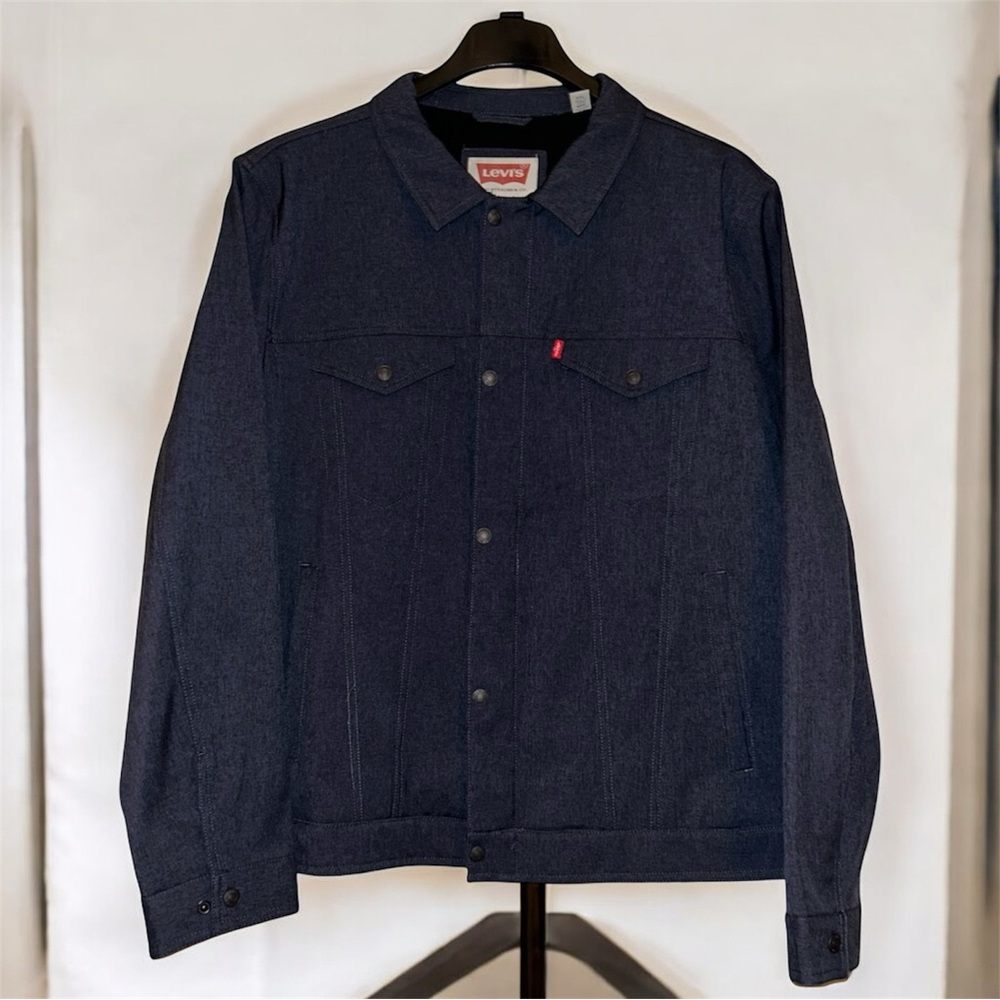 Levi's Men's Soft Shell Classic Trucker Jacket Heather Navy XXL NWT